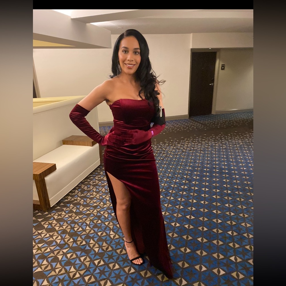 Velvet Burgundy Formal Dress